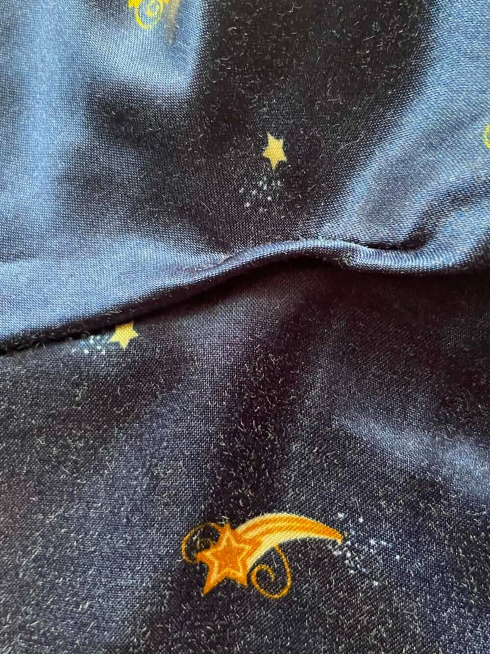 Vintage Celestial Moon Stars Satin Pajama Set Navy Blue gold Witchy W. Size 12 - Picture 13 of 14
